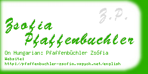 zsofia pfaffenbuchler business card